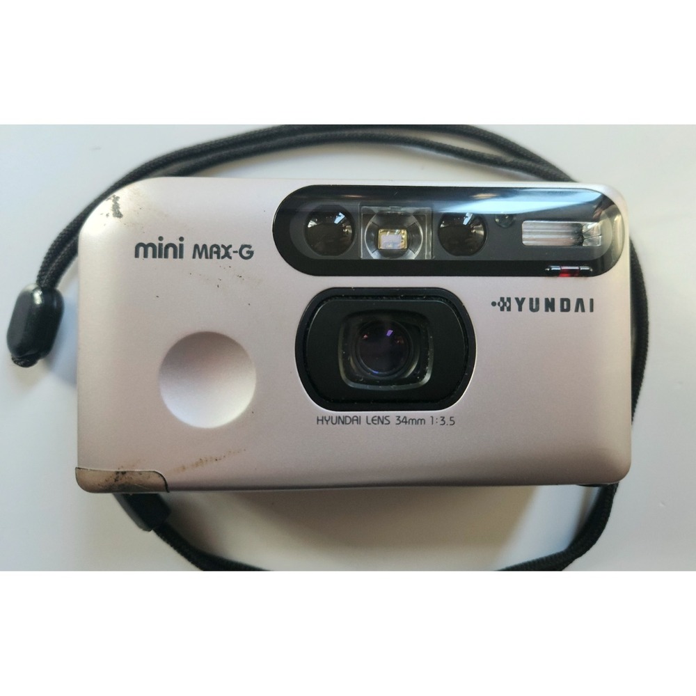 Rare Hyundai Mini Max-G Film 35mm Camera 34mm Lens -‎ Powers On Untested Further